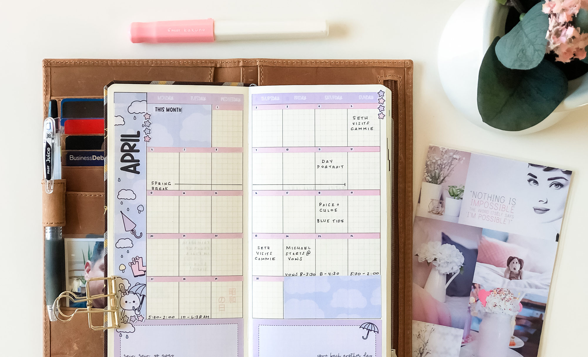 April Hobonichi Weeks Flip Through Planners, Productivity & Home