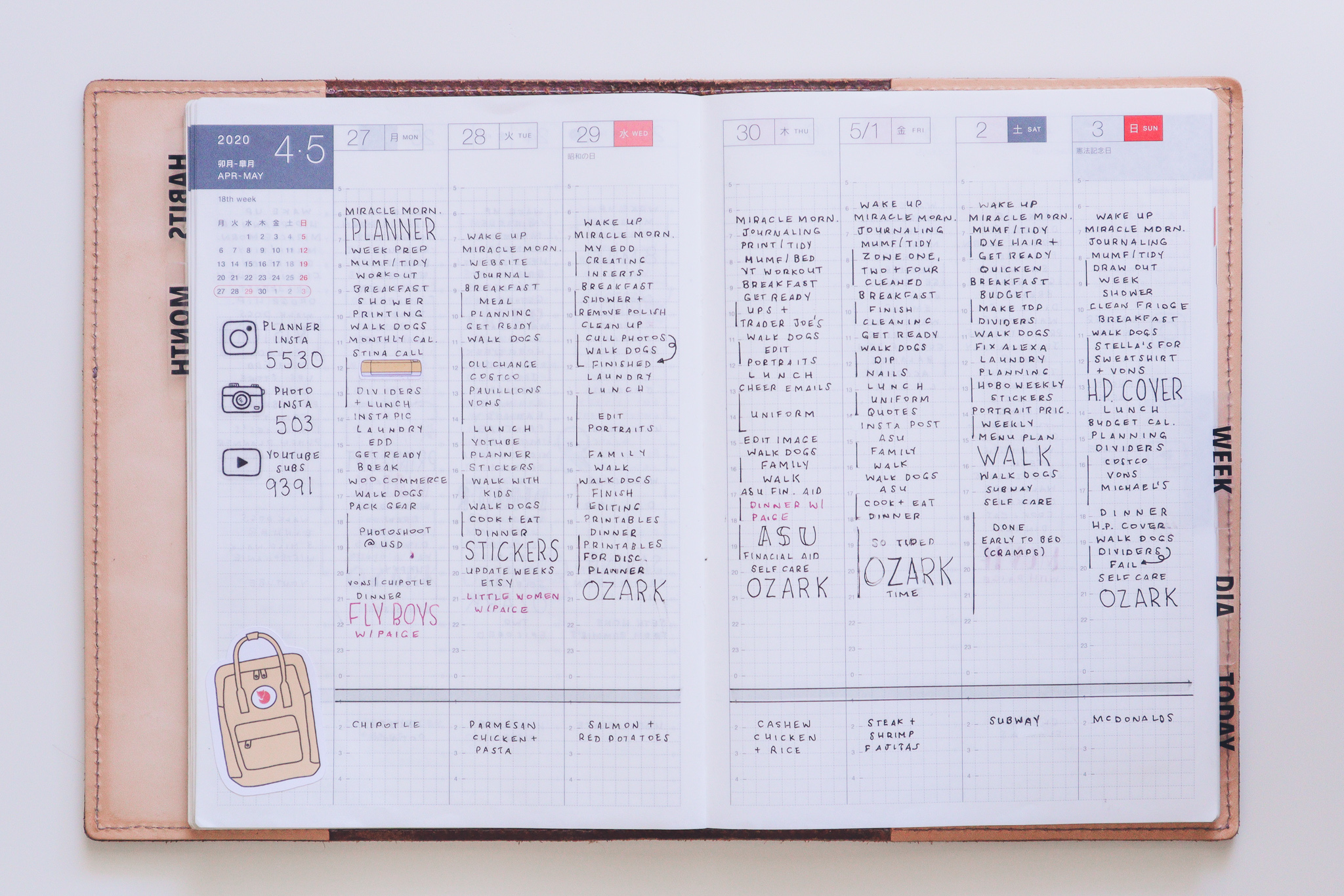 How I Plan a Week in My Hobonichi Cousin & Ideas for What to Track