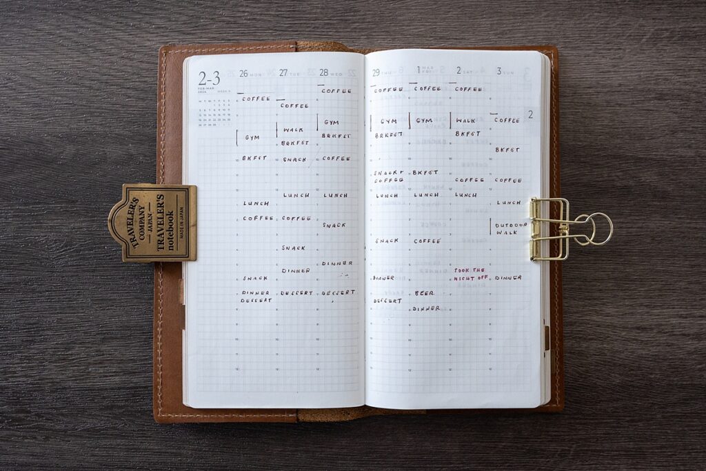 bullet journal health and fitness tracker